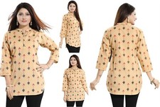Women Ethnic Short Kurti Beige
