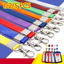 1/5 Plain Lanyard Neck Strap metal clip 15mm ID Lanyard For ID Badge Holder FREE