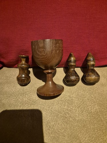 Hand turned wooden - turned, &