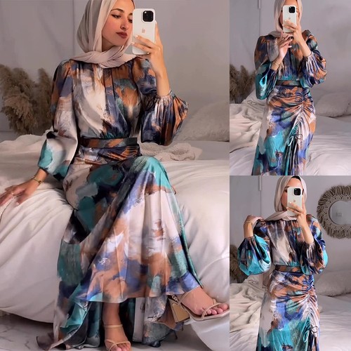 Dubai satin silk prayer abaya - dubai,