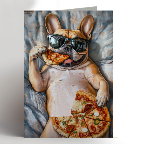 French bulldog birthday card - bulldog,