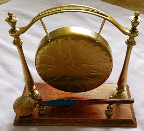 Brass dinner gong - vintage, with