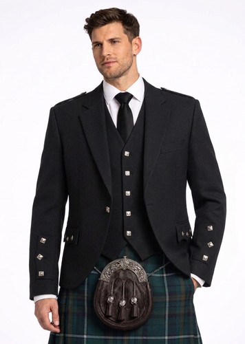 Black men argyle kilt - men's,