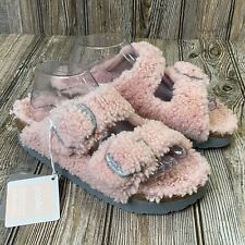 Birkenstock Womens Pink Arizona Big Buckle Shearling Sandals 40 EU L9 Papillio