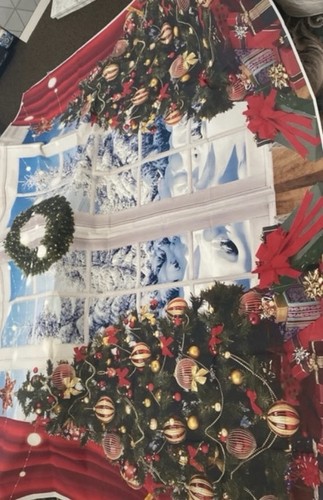 Christmas backdrop 8x6ft trees - christmas,