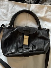 Max Mara Vintage Black Pebbled Leather Handbag Satchel Shoulder Bag
