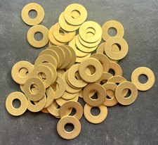 M6 Brass Flat Washers- 16mm O/D X 6.6mm I/D X 1mm Thk, various quantities