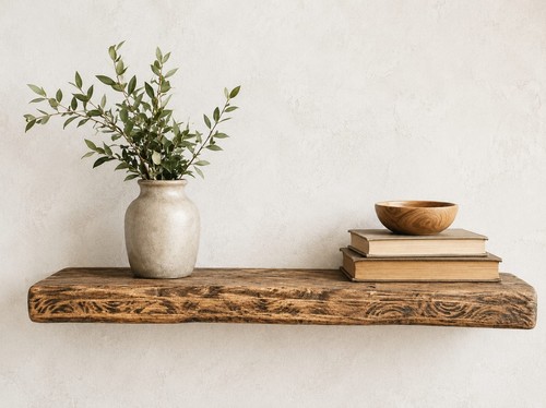 Chunky rustic floating wall - rustic,