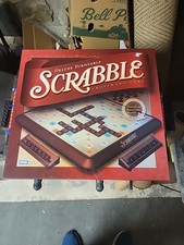 Scrabble Deluxe Rotating Deluxe  Turntable Complete Tiles Timer Instructions Box