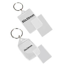 50x35mm / 35x24mm Key Ring Fob Insert Clear Blank Acrylic Plastic Photo Keyring
