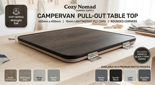 Folding campervan table - campervan, 400mm