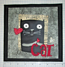 Fabric Panel/Block Patchwork/Quilting/Cushion Focal  'life is so much better...'