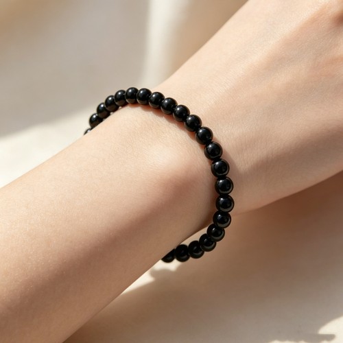 Natural black tourmaline - natural, 4mm