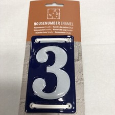 Enamel House Number 3 French Style