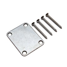 Gotoh NBS-3 Fender Style Neck Mounting Plate with Screws (Aged/Relic Chrome)