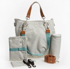 Designer -Lassig Grey Mix & Match Baby and Toddler Changing Bag with Accessories