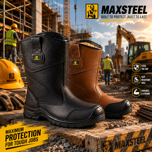 Mens leather safety steel - mens, toe