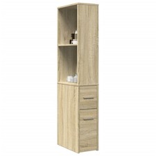 Narrow Bathroom Cupboard with Wheels Storage Cabinet Engineered Wood vidaXL