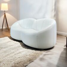 White leather Design Pumpkin 2 Seater Sette by Ligne Roset Pierre Paulin