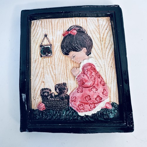 Vintage chalkware wall - chalkware, plaque