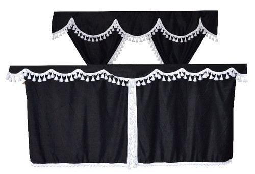 Curtains full set black - curtains,