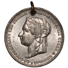 1887 Great Britain Victoria Golden Jubilee Medal – White Metal