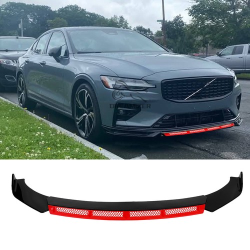 Gloss black front bumper lip - front,