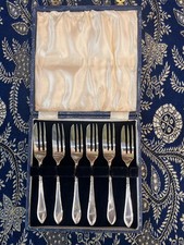 Vintage Cake Forks Set 6 EPNS