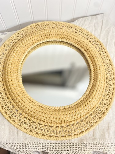 Handmade vintage wicker - , mirror