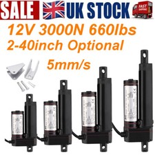 12V 3000N 660lbs Linear Actuator 6inch Stroke 2-40" 5mm/s Heavy Duty Waterproof
