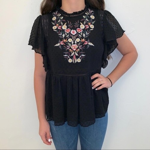 Zara tunic top medium black - top,