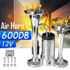 Super Loud Car Truck Boat SUV Dual Trumpet Train Air Horn Compressor Kit 600DB