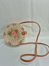Womens Round Straw Rattan Bag