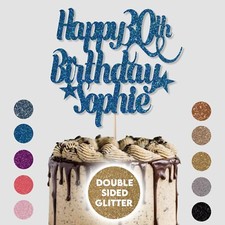 Personalised Cake Toppers Happy Birthday Any Age Any Name 50th 60th 70th 80th