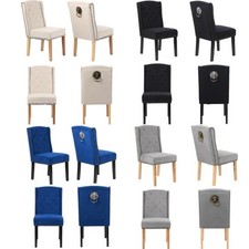 Velvet Dining Chairs Set of 4 , Button Detail, Stud Detail Lion head knocker,