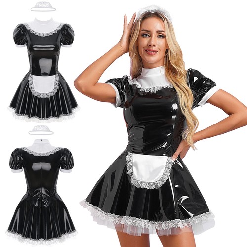 Women leather french maid - uk,