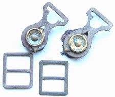 WWI German Side Buckles For Pickelhaube Helmet. Battlefield Relic.