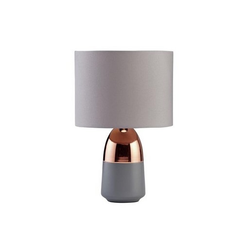 Grey copper touch table - grey, lamp