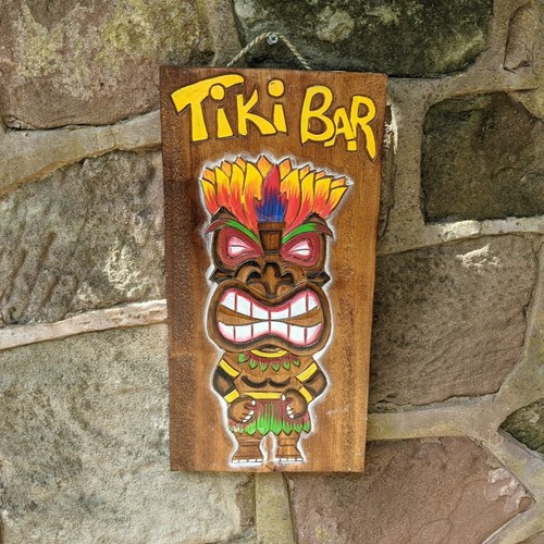 Wooden bar sign tiki - bar, wall