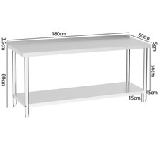 Commercial Stainless Steel Work Bench Worktop Kitchen Catering Table Prep Shelf