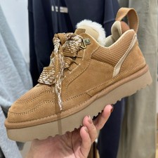 2025 UGG Lowmel Brown Suede Sheepskin Trainers Woman Christmas Gifts