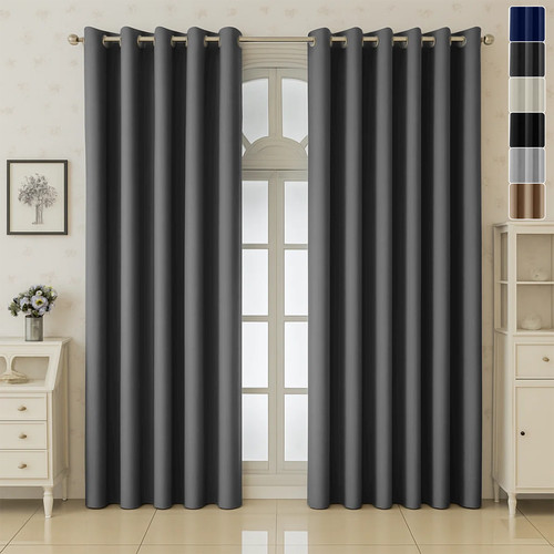 2pcs blackout curtains - curtains, eyelet