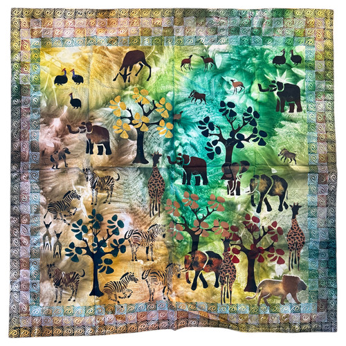 African batik wall hanging - african,