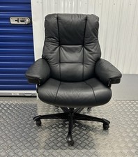 Ekornes Stressless Mayfair Recliner Black Leather Office Desk Chair