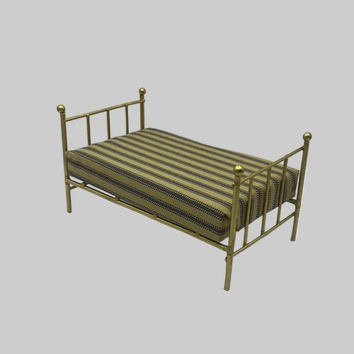Dolls house brass single - single, bed
