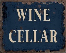 Wine Cellar Metal Sign, Wine