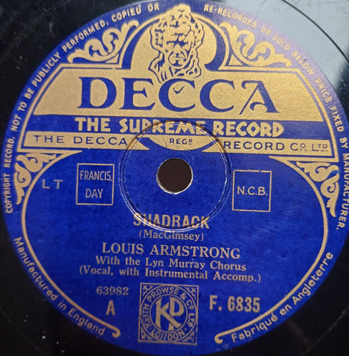 Louis armstrong shadrack - armstrong, decca