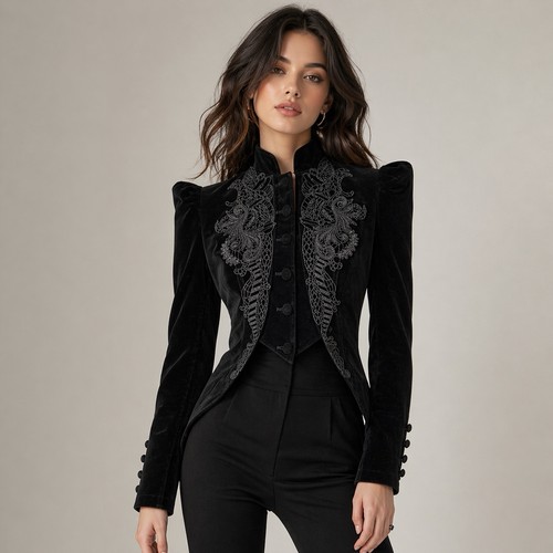 Punk rave black velvet - punk, lace