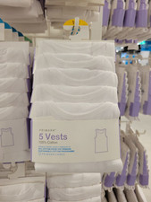 5pcs Boys 100% Cotton Primark Essential Vests School White 1 to 15 years vest