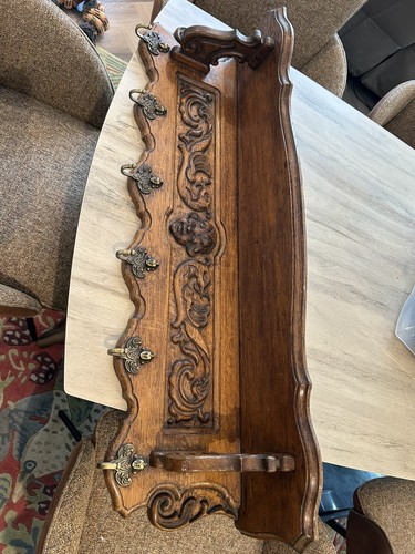 French vintage coat rack oak - vintage, 6